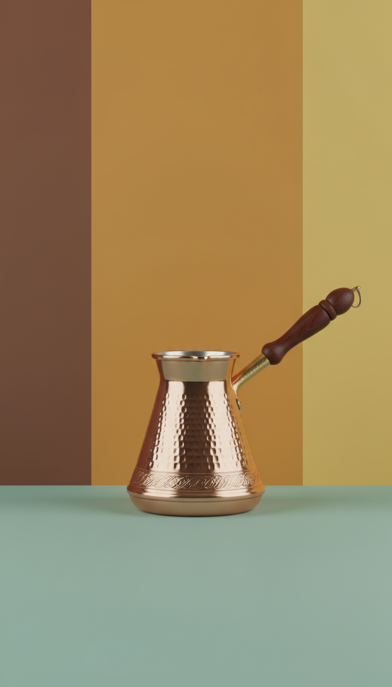 إبريق قهوة نحاسي يدوي الصنع